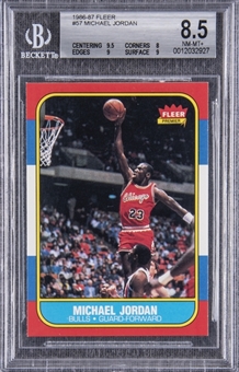 1986/87 Fleer #57 Michael Jordan Rookie Card – BGS NM-MT+ 8.5